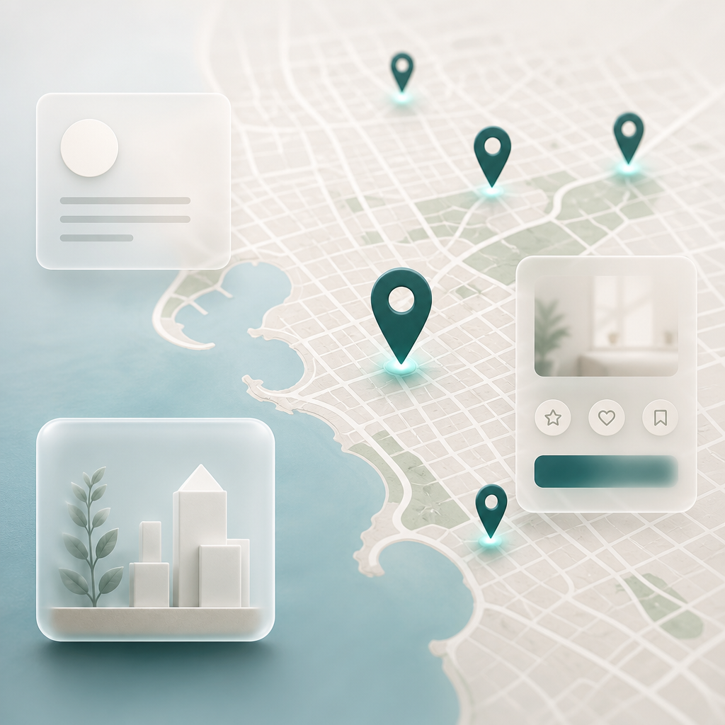 Local map visualisation for Harbour Collective multi-location SEO